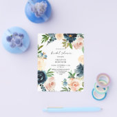 Budget Navy & Stofblauw, Roze Bruidsdouche Flyer (Enkel)