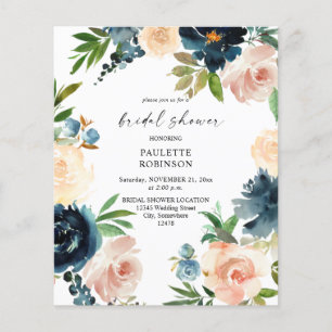 Budget Navy & Stofblauw, Roze Bruidsdouche Flyer