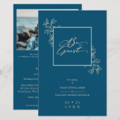 Budget Navy Trendy Modern Branches Gold Photo (Voorkant / Achterkant)