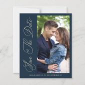 Budget Navy Wedding Photo Wimshical Script  (Voorkant)