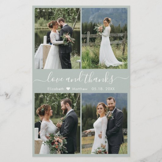 Budget Navy White Collage Wedding Bedankt Flyer (Voorkant)
