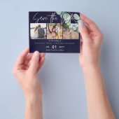 Budget NAVY White Sage Eucalyptus Save Dates PHOTO Flyer (Hand)