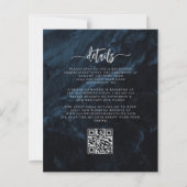 Budget Navy Zilveren Bloemencode QR Code Trouwkaar (Achterkant)