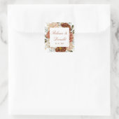 Budget Neutrale Boho Bloemen Terracotta Vierkante Sticker (Tas)