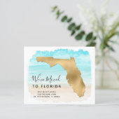 Budget New Address Florida Map Beach Moving Kaart (Staand voorkant)