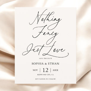 Budget Niets Fancy Script Bruiloft Save The Date Flyer