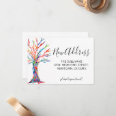 Budget nieuwe adreswijziging bekendmaking mini-Kaa Notitiekaartje (Voorkant / Achterkant in situ)