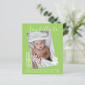 BUDGET Nieuwe baby FOTO Kaarten - Modern Leuke Jon (Staand voorkant)