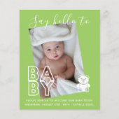 BUDGET Nieuwe baby FOTO Kaarten - Modern Leuke Jon (Voorkant)