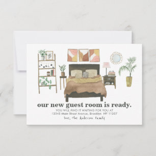 Budget nieuwe gastkamer klaar slaapkamer Bewegd Ve Notitiekaartje