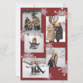 Budget Noël 6 photo collage rouge carte de vacance (Dos)