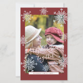 Budget Noël 6 photo collage rouge carte de vacance (Devant)