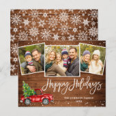 Budget Noël Camion rouge 3 photo Carte de vacances (Devant / Derrière)