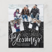 Budget Noël en bois rustique photo Carte de vacanc (Devant)