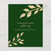 Budget Noël Gold Feuilles Green Holiday Photo (Dos)