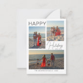 Budget Noël Minimal 3 Photos Carte de vacances (Devant)