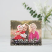 Budget Noël Photo Paix Amour Joie Carte Dorée (Debout devant)