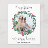 Budget Noël Vert moderne Carte photo de couronne (Devant)