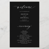 Budget noir blanc élégant photo mariage programme (Devant)