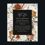Budget noir botanique détails mariage invitation<br><div class="desc">Budget rustique aquarelle couleur florale invitation à mariage et carte de détails. Avec de belles rouille,  terre cuite,  rose rousse,  noir,  crème naturelle et sauge vert pampas herbe eucalyptus aquarelle détails. Cette invitation de mariage moderne est sûr de définir le style pour votre grand jour.</div>