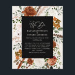 Budget noir botanique détails mariage invitation<br><div class="desc">Budget rustique aquarelle couleur florale invitation à mariage et carte de détails. Avec de belles rouille,  terre cuite,  rose rousse,  noir,  crème naturelle et sauge vert pampas herbe eucalyptus aquarelle détails. Cette invitation de mariage moderne est sûr de définir le style pour votre grand jour.</div>