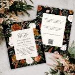 Budget noir botanique détails mariage invitation<br><div class="desc">Budget rustique aquarelle couleur florale invitation à mariage et carte de détails. Avec de belles rouille,  terre cuite,  rose rousse,  noir et sauge vert pampas herbe eucalyptus aquarelle détails. Cette invitation de mariage moderne est sûr de définir le style pour votre grand jour.</div>