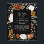 Budget noir botanique détails mariage invitation<br><div class="desc">Budget rustique aquarelle couleur florale invitation à mariage et carte de détails. Avec de belles rouille,  terre cuite,  rose rousse,  noir et sauge vert pampas herbe eucalyptus aquarelle détails. Cette invitation de mariage moderne est sûr de définir le style pour votre grand jour.</div>