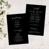 Budget noir et blanc élégant mariage programme