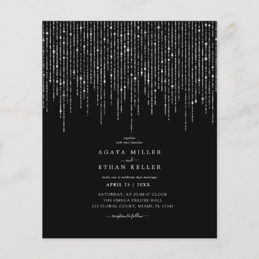 Budget noir | Flyer Mariage Élégant (Devant)