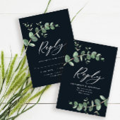 Budget noir moderne chic mariage eucalyptus RSVP