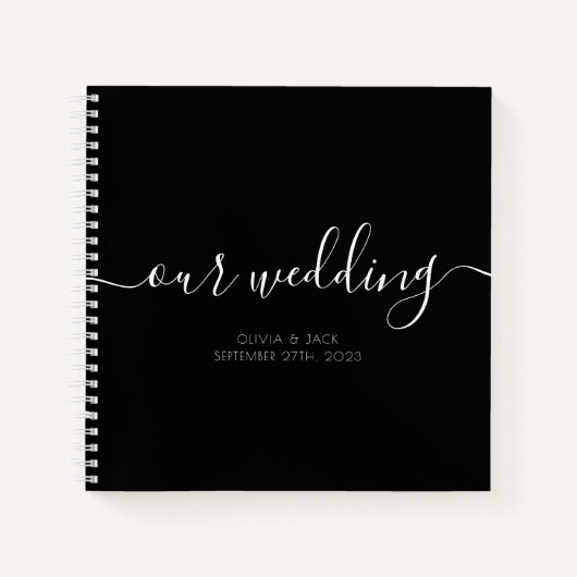 Budget noir Notre Mariage Script livre d'or (Devant)