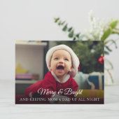 Budget Nouveau bébé photo amusant carte de Noël (Debout devant)