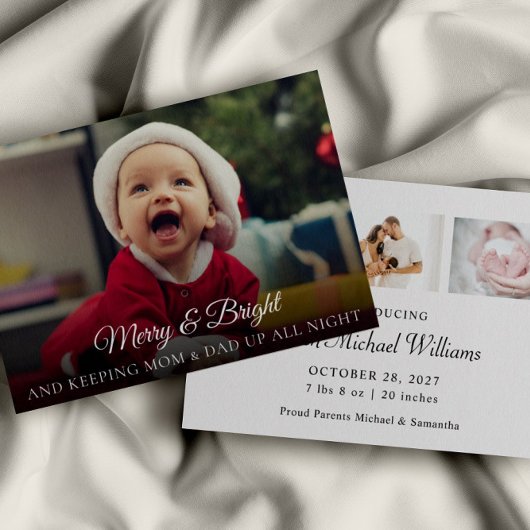 Budget Nouveau bébé photo amusant carte de Noël