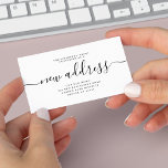 Budget nouveau script d'adresse déplacement faire-<br><div class="desc">Simple élégant minimaliste noir et blanc nouvelle adresse écriture manuscrite script de calligraphie budget abordable déplacement faire-part petite carte.            Facile à personnaliser avec votre nouvelle adresse de domicile.</div>