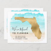 Budget Nouvelle Adresse Floride Carte Plage Carte  (Devant / Derrière)