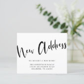 Budget Nouvelle adresse Gras Calligraphie Carte de (Debout devant)