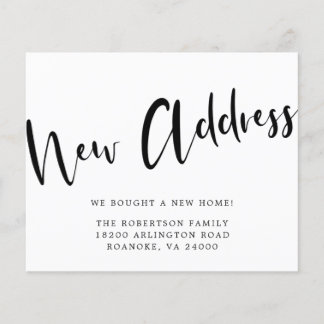 Budget Nouvelle adresse Gras Calligraphie Carte de