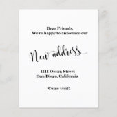 Budget Nouvelle adresse résidentielle, Carte Faire (Dos)