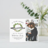 Budget Nouvelle maison Wreath Photo Holiday Carte (Debout devant)