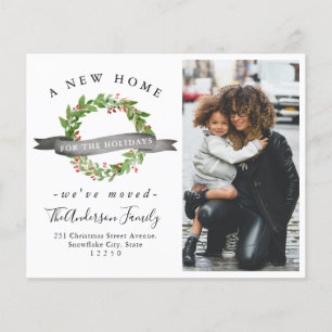 Budget Nouvelle maison Wreath Photo Holiday Carte 