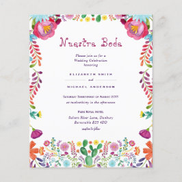 BUDGET Nuestra Boda Flowers Wedding Invite