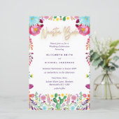 BUDGET Nuestra Boda Flowers Wedding Invite A9 (Staand voorkant)