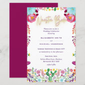 BUDGET Nuestra Boda Flowers Wedding Invite A9 (Voorkant / Achterkant)