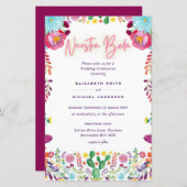 BUDGET Nuestra Boda Flowers Wedding Invite A9 (Voorkant / Achterkant)
