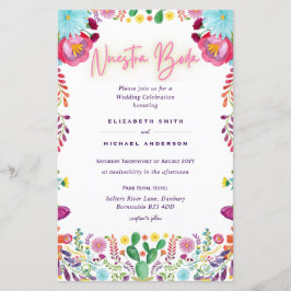 BUDGET Nuestra Boda Flowers Wedding Invite A9