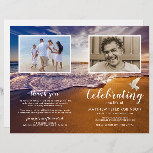 Budget Ocean Dove Programme funéraire (Devant / Derrière)