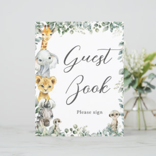 Budget Oerwoud Animals Baby Guest Book Sign