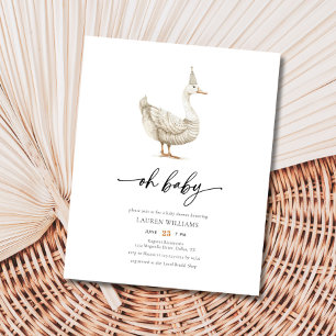 BUDGET Oh Baby Goose Genderneutraal Baby shower Flyer