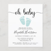 Budget Oh Baby Mint Green Shower Uitnodiging (Voorkant)