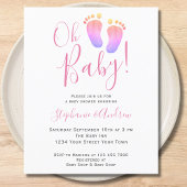 Budget Oh Baby paren Roze Baby shower Uitnodiging